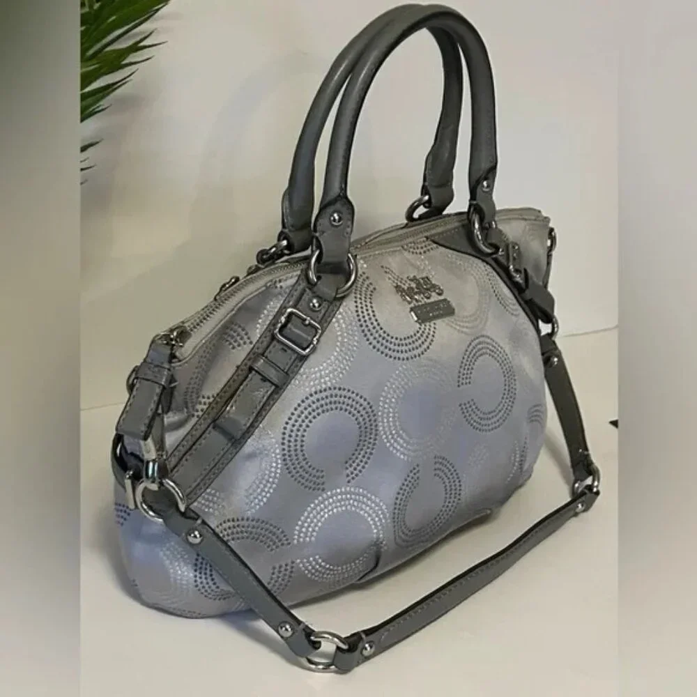 Coach Madison Silver Signature Handbag shoulder bag